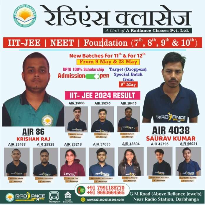 Rising Stars: Radiance Classes Outshines Kota Giants in JEE Excellence! Rising Stars: Radiance Classes Outshines Kota Giants in JEE Excellence!