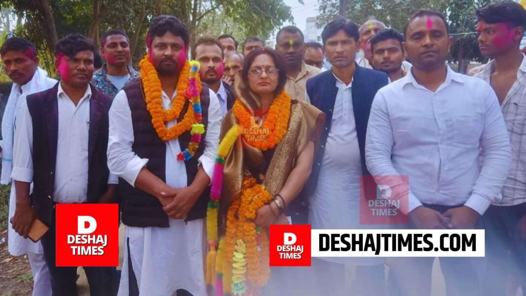 Darbhanga News | Anjani Bharti became the head of Kusheshwarsthan East, Kumari Annu got the crown of Deputy Chief...This is the first beginning of JDU-RJD tussle...