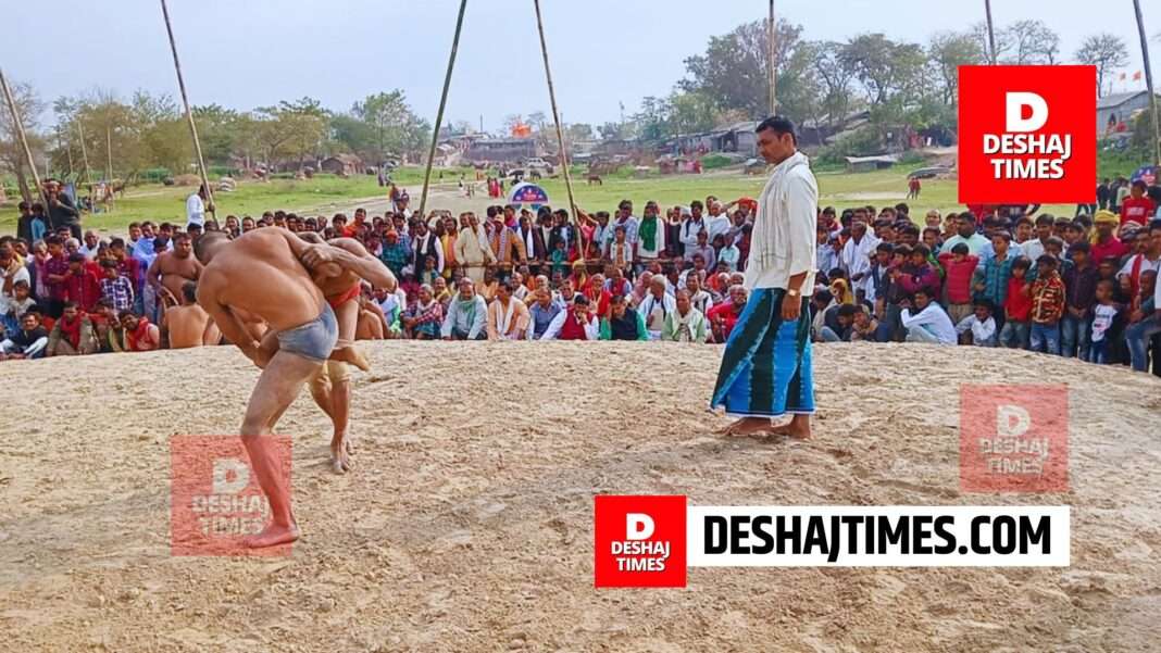 Darbhanga News | Kusheshwasthan News | Grand inauguration of Tilakeshwar fair in Kusheshwasthan, Darbhanga, famous wrestlers entered the dangal... Nikal Dao, Kalajang Dao, Janghiya Dao... this is the Dhobi Pachaad attraction of the Dangal.