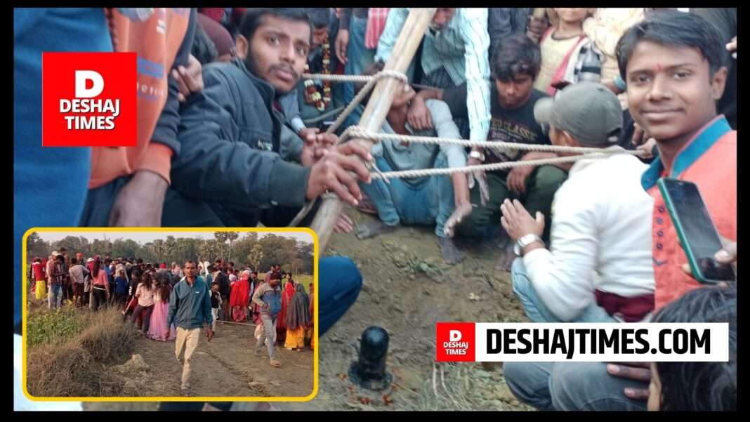 Darbhanga News | Ghanshyampur News | Shivalinga appeared in Pali of Ghanshyampur...then this happened?