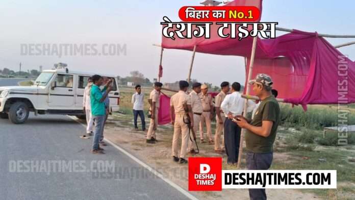 in Kusheshwarasthan Border area of Darbhanga-Khagaria, Diara, check post, checking, strict vigil everywhere in Kusheshwarasthan Border area of Darbhanga-Khagaria, Diara, check post, checking, strict vigil everywhere
