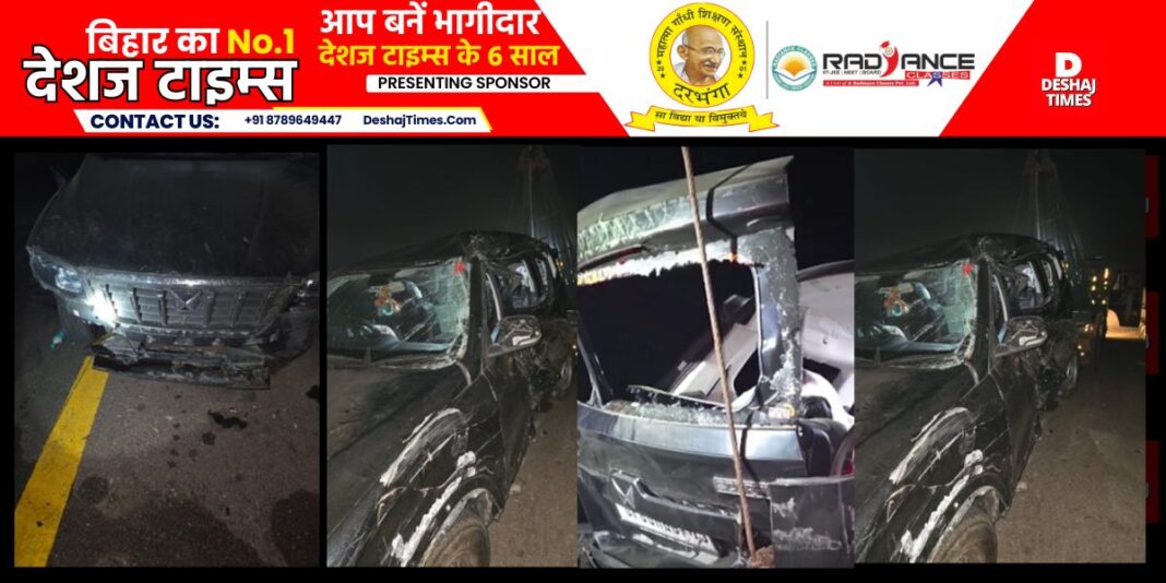 Horrific road accident in Kannauj early on Wednesday, Scorpio-truck collision, five doctors of S Medical College died.। DeshajTimes.Com