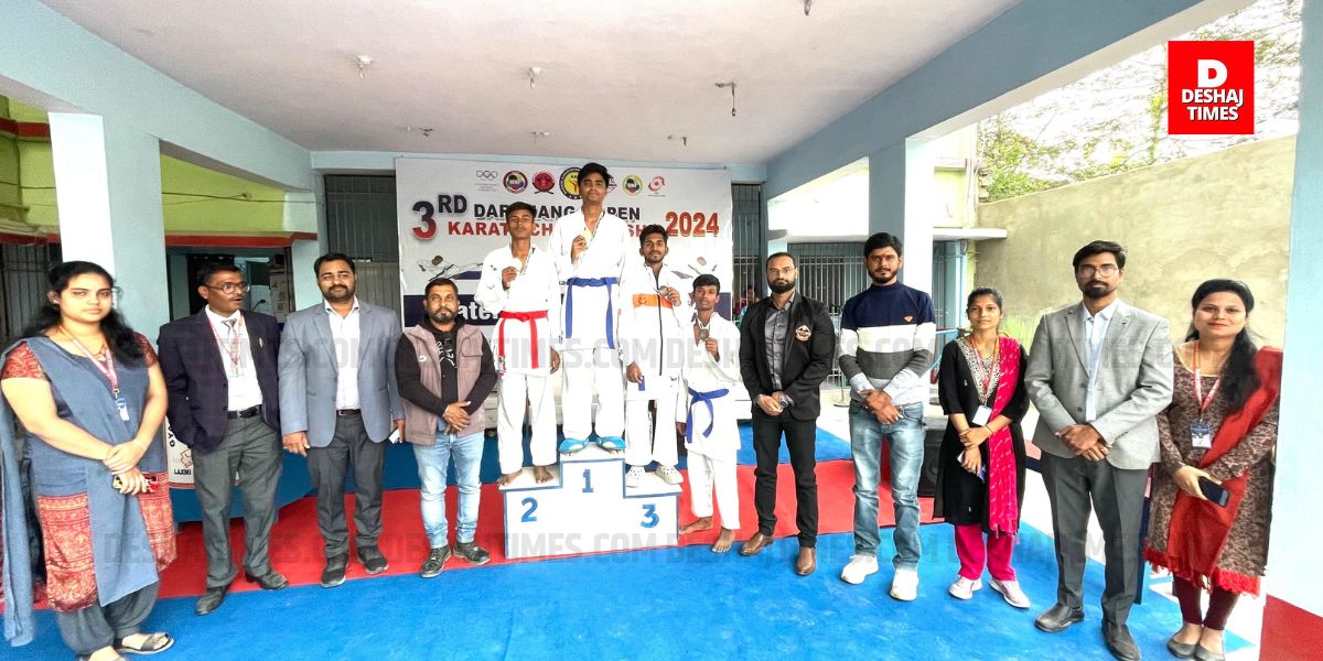 Karate Association of Darbhanga | 150+ players participated, Darbhanga's Manjeet Kumar awarded state sports honour | Photo: DeshajTimes.Com