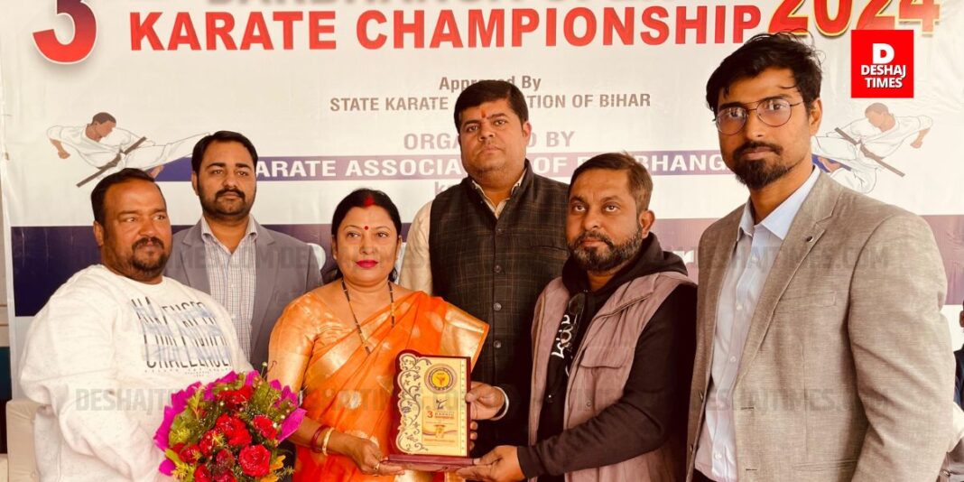 Karate Association of Darbhanga | 150+ players participated, Darbhanga's Manjeet Kumar awarded state sports honour | Photo: DeshajTimes.Com