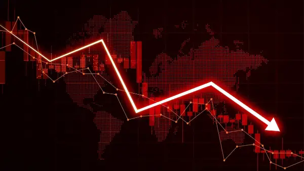 S&P 500 and Dow Jones plunge after Trump announces 25% tariffs on Mexico and Canada, triggering a market sell-off.