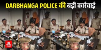 Darbhanga के बेनीपुर मंदिर चोरी कांड का 24 घंटे में खुलासा बहेड़ा पुलिस ने कबाड़ी दुकान से ‘दबोचा’, मुकुट-पादुका समेत पूजा सामग्री बरामद