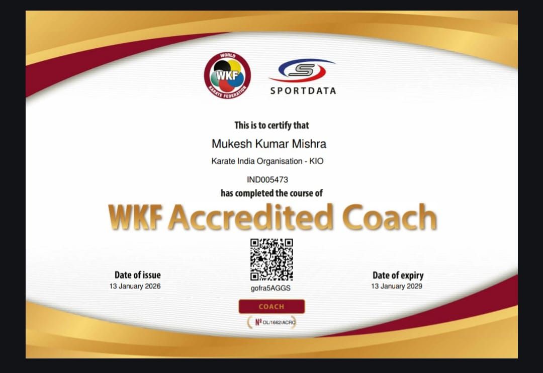 Darbhanga के Mukesh Mishra बने बिहार के पहले WKF मान्यता प्राप्त Karate Coach, अंतरराष्ट्रीय फलक पर चमका दरभंगा का नाम