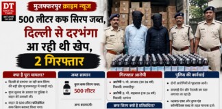 Muzaffarpur Crime News: 500 लीटर कफ सिरप जब्त, Delhi से Darbhanga आ रही थी खेप, 2 गिरफ्तार
