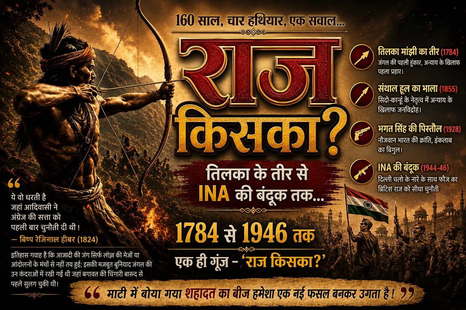 bhagalpur news 1 question 4 weapons whose reign is it deshaj times special ep 14 the tilka manjhi story