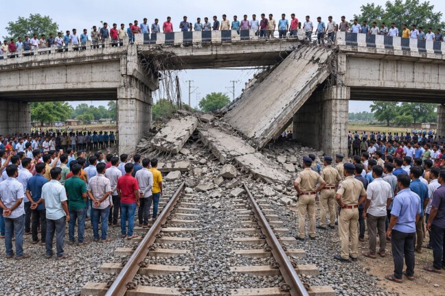 26.40 करोड़ का नया ब्रिज 10 दिन में धंसा, बिहार में हड़कंप!