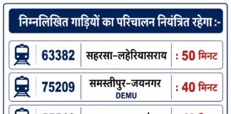 यात्री ध्यान दें! 19 जून को बिहार के इस रेलखंड पर 90 मिनट का पावर ब्लॉक, यात्रा से पहले जानें अपडेट यात्री ध्यान दें! 19 जून को बिहार के इस रेलखंड पर 90 मिनट का पावर ब्लॉक, यात्रा से पहले जानें अपडेट