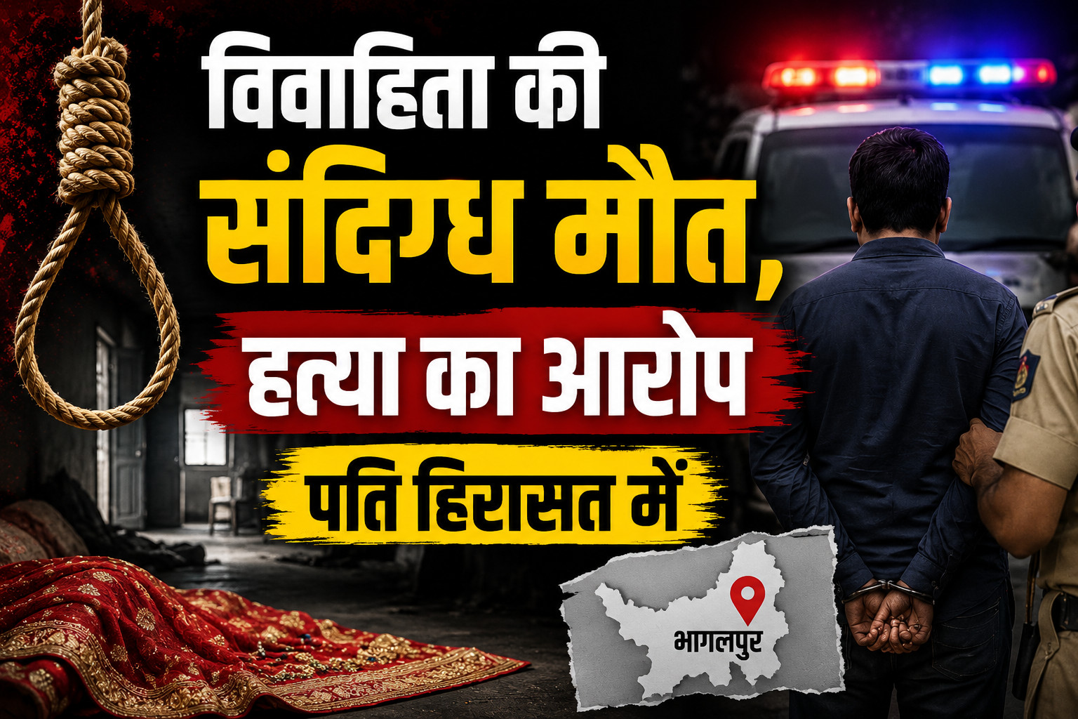 भागलपुर में नवविवाहिता की संदिग्ध मौत से हड़कंप, पति हिरासत में, मायके वालों का हत्या का आरोप! भागलपुर में नवविवाहिता की संदिग्ध मौत से हड़कंप, पति हिरासत में, मायके वालों का हत्या का आरोप!
