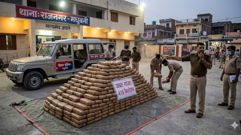 Madhubani से बड़ी ख़बर, 419 KG गांजा जब्त..पुलिस-तस्कर गठजोड़ का पर्दाफाश, थानाध्यक्ष निलंबित! इन दो पर भी गिरी गाज, पढ़िए रिपोर्ट