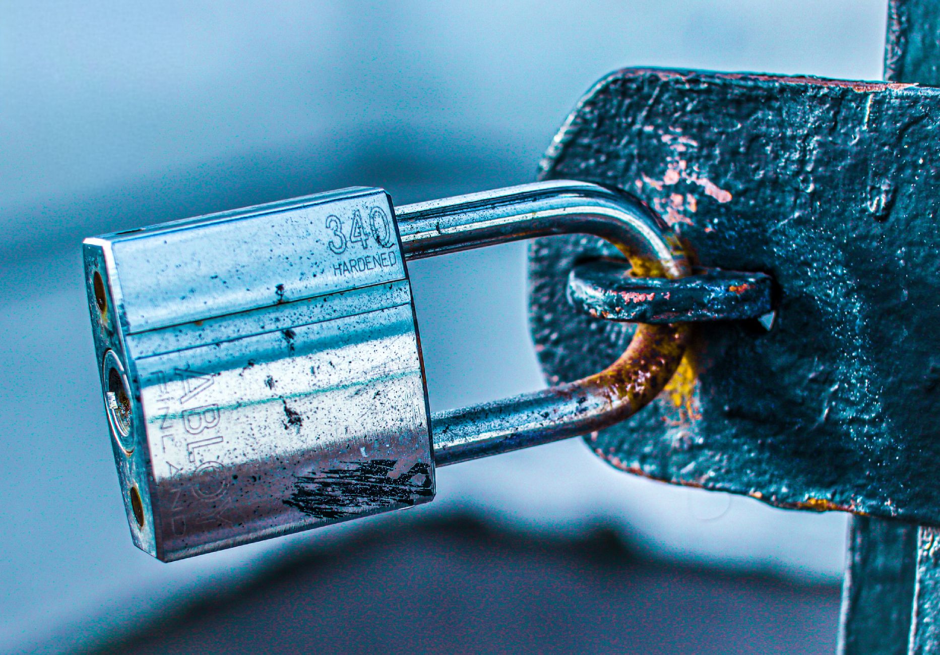 padlock on metal gate