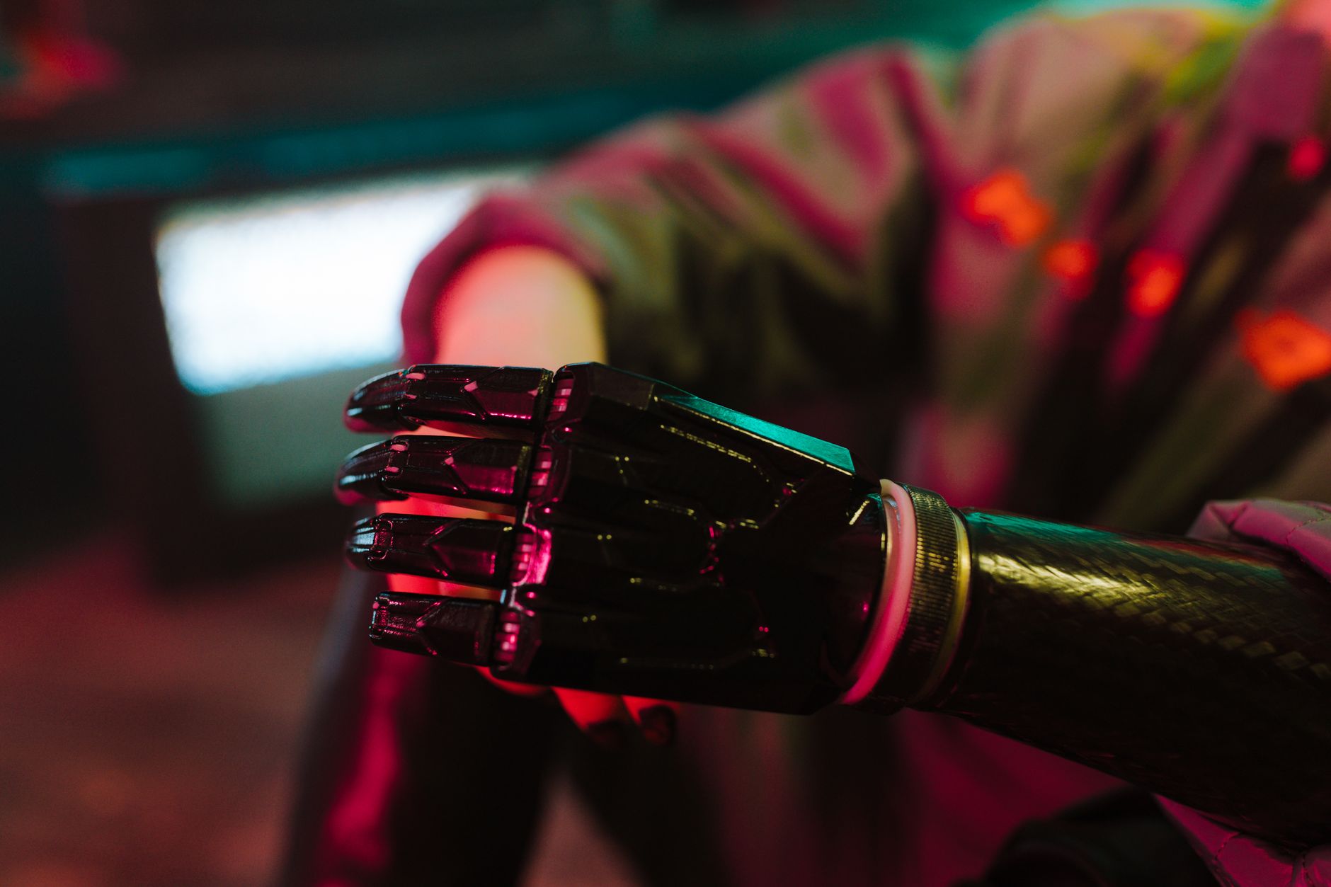 close up photo of a prosthetic arm