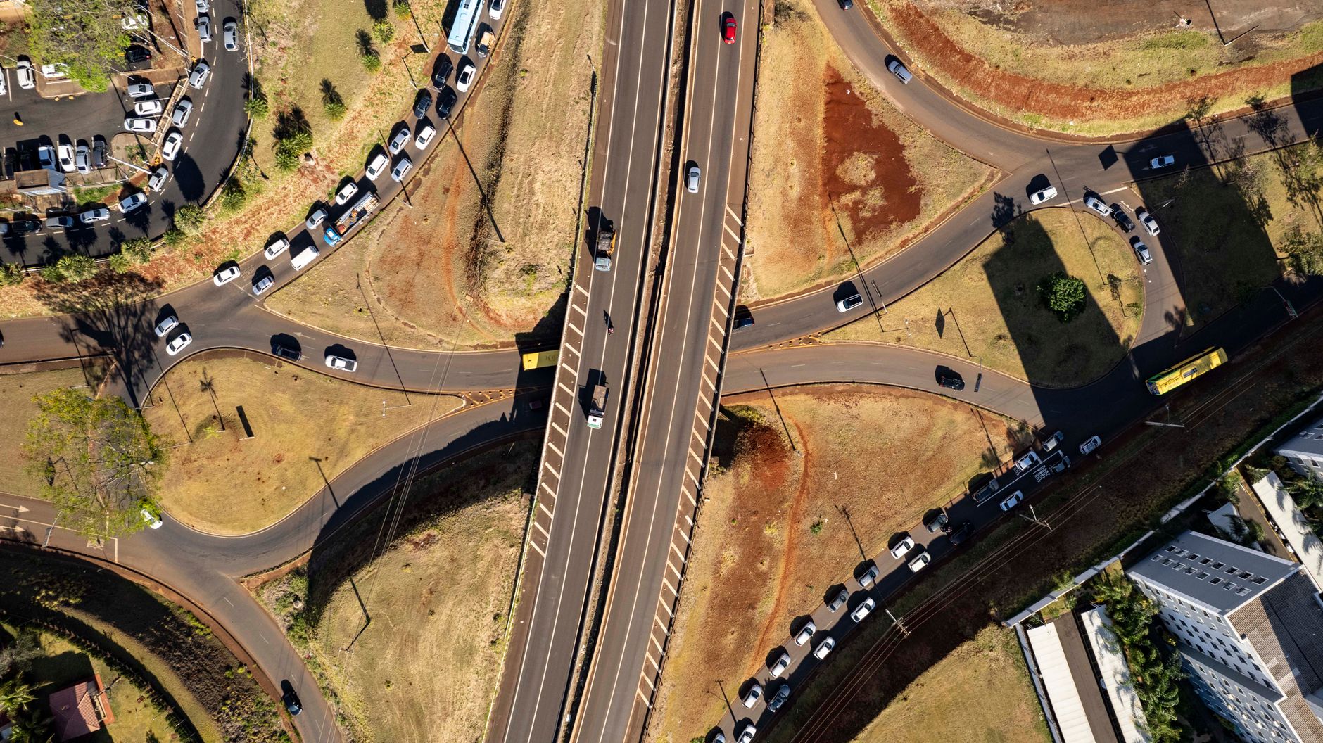 aerial view of highway interchange in londrina